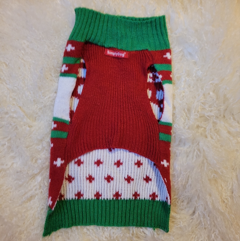 HOST PICK 😊 Vtg Dog Sweater Scarf Christmas Winter Cozy Soft Slip On Sz M - Picture 5 of 9